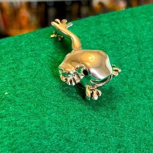 Silver frog brooch